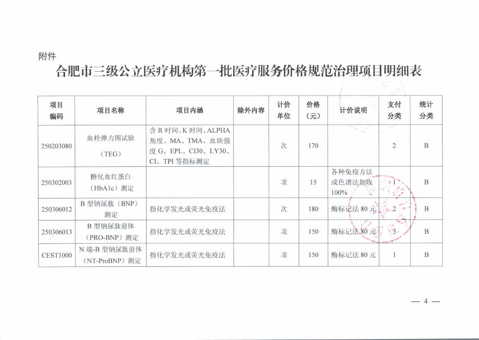 合医保秘〔2024〕62号《合肥市医疗保障局-合肥市卫生健康委员会关于开展医疗服务价格规范治理（第一批）的通知》-4